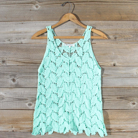 La Conner Lace Tank in Mint