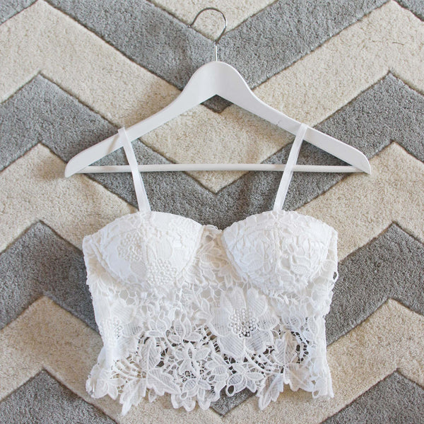 La Lune Lace Bustier in White: Featured Product Image