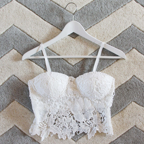 La Lune Lace Bustier in White