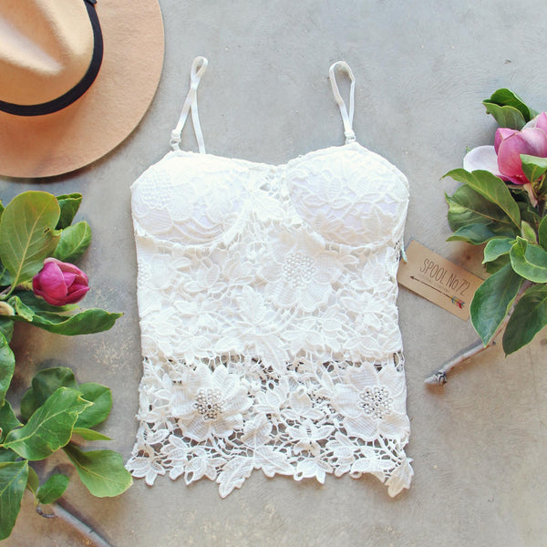 La Lune Lace Top in White: Featured Product Image