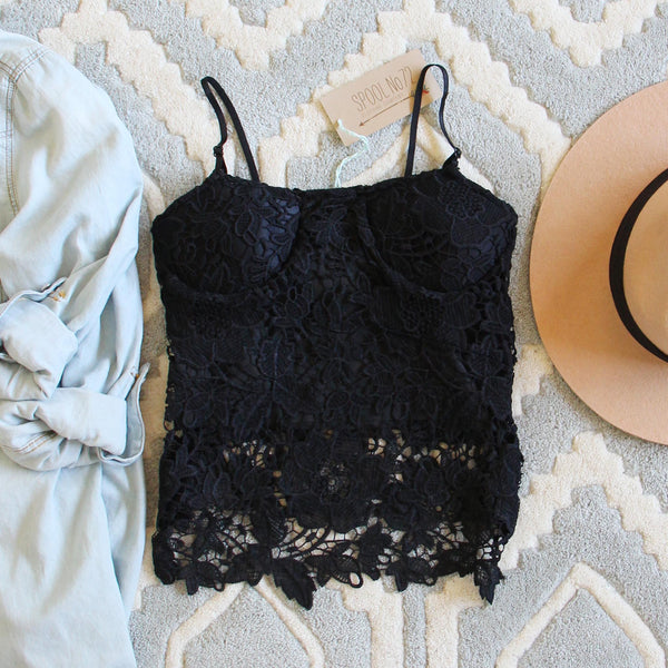 La Lune Lace Top in Black: Featured Product Image