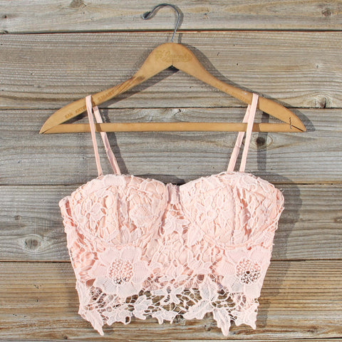 La Lune Lace Bustier in Peony