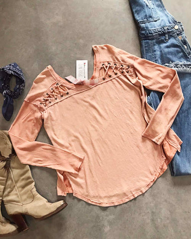 Linen Soft Lace-Up Tee