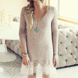 Lace Cactus Dress in Taupe: Alternate View #1