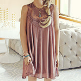 Lace Gypsy Dress in Taupe: Alternate View #1