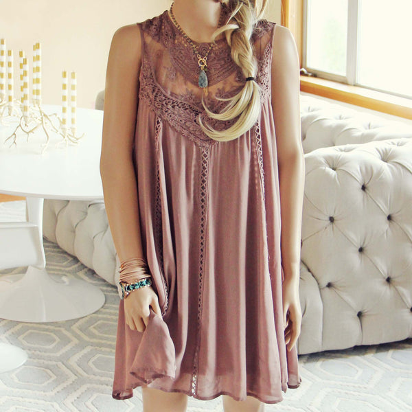 Lace Gypsy Dress in Taupe: Featured Product Image