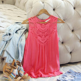Lace Gypsy Top in Coral: Alternate View #1