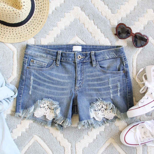 Laced Denim Shorts: Featured Product Image