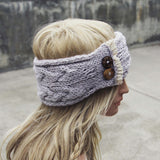 Lace & Knit Headwrap in Gray: Alternate View #3