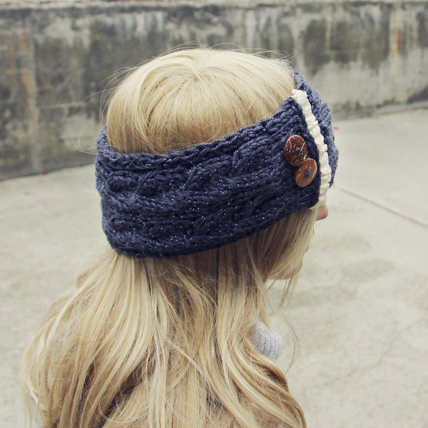 Lace & Knit Headwrap in Charcoal: Featured Product Image