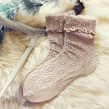 Lace & Snow Socks in Coco: Alternate View #1