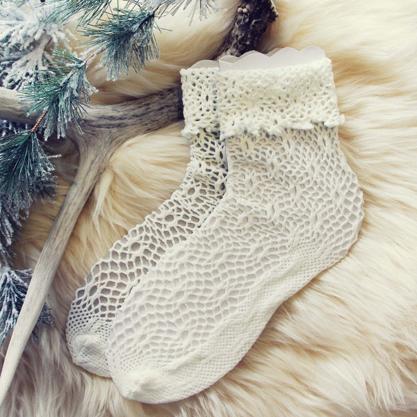 Lace & Snow Socks in Winter: Featured Product Image