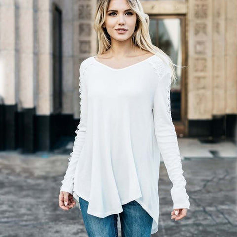Lace Trim Thermal Tee
