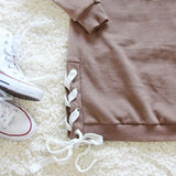 The Lace-up Sweatshirt Dress in Timber: Alternate View #4