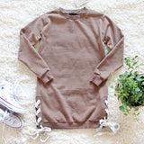 The Lace-up Sweatshirt Dress in Timber: Alternate View #2