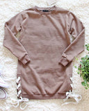 The Lace-up Sweatshirt Dress in Timber: Alternate View #1
