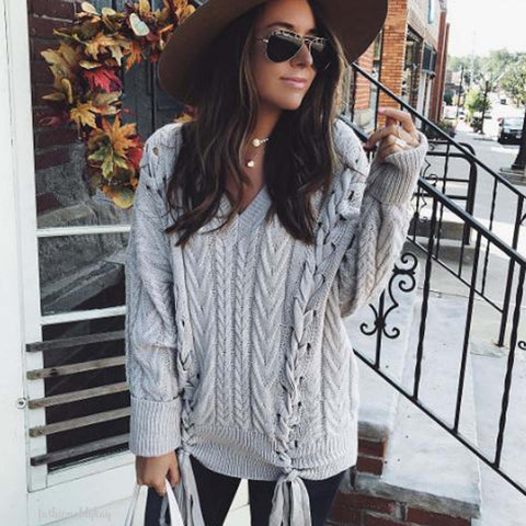 Laced Front Sweater