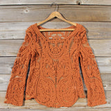 Laced in Snow Blouse in Rust: Alternate View #1