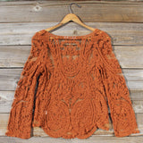 Laced in Snow Blouse in Rust: Alternate View #4
