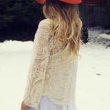 Laced in Snow Cardigan: Alternate View #1