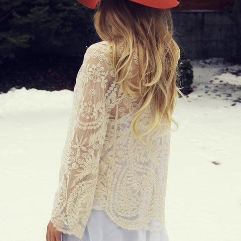 Laced in Snow Cardigan