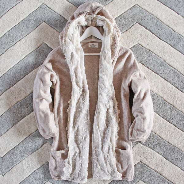 Laced Moon Hoodie in Cream: Featured Product Image