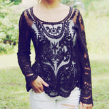 Laced in Snow Blouse in Black (wholesale): Alternate View #6