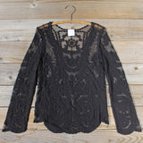 Laced in Snow Blouse in Black: Alternate View #2