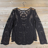 Laced in Snow Blouse in Black (wholesale): Alternate View #5