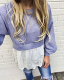 Laced Sweatshirt in Heather Gray: Alternate View #2