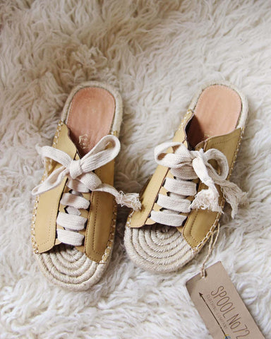 Laced Espadrilles in Mustard