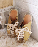 Laced Espadrilles in Mustard: Alternate View #2