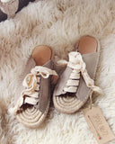 Laced Espadrilles in Sand: Alternate View #1