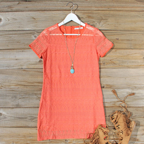 Lacey Tee Shirt Dress in Orange