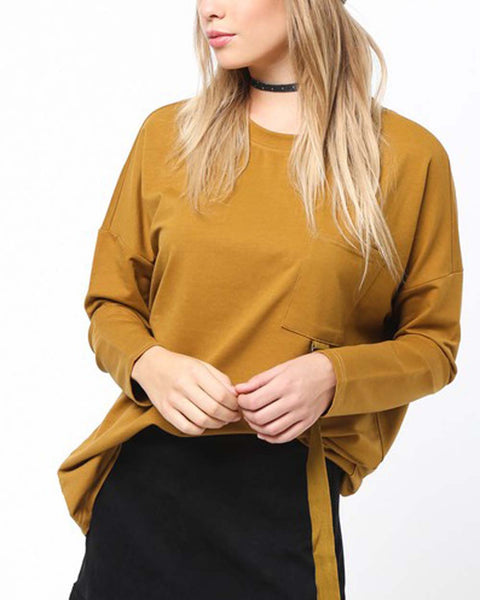 Easy Tie Tee in Camel: Featured Product Image