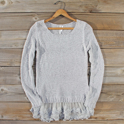 Lake Chelan Lace Sweater in Fog