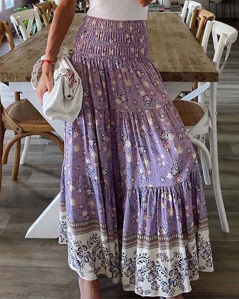 Lavender Shadows Maxi Skirt: Featured Product Image