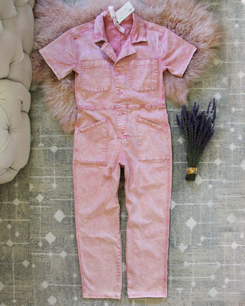 Lavender Farm Coveralls in Pink: Featured Product Image