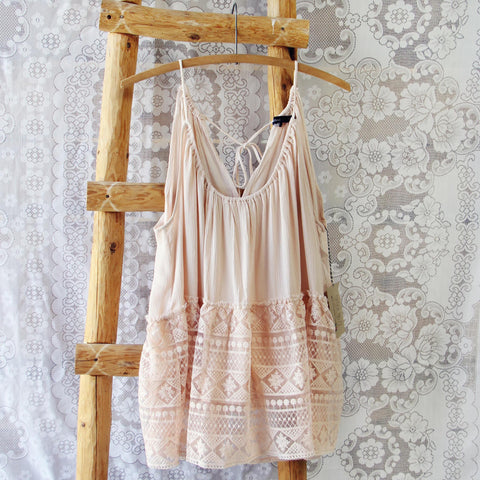 Layered Lace Tank in Dusty Pink