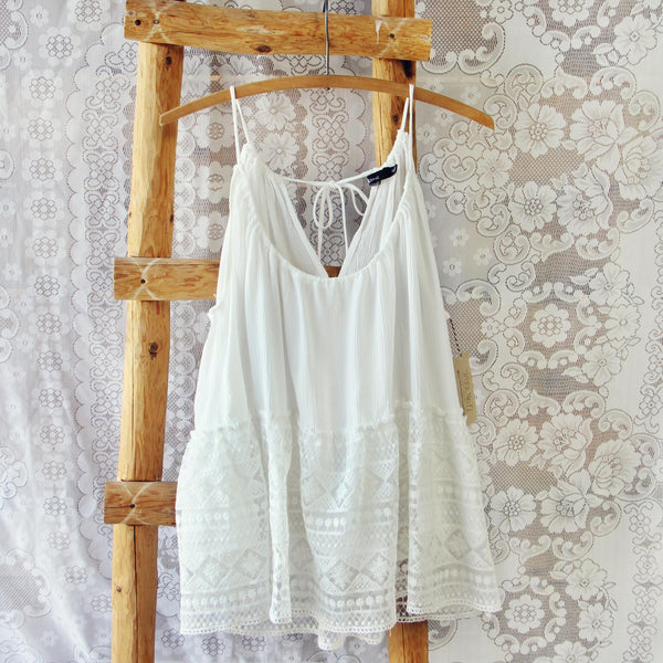 Layered Lace Tank in White: Featured Product Image