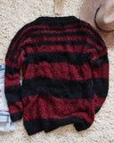 Layla Cozy Stripe Sweater in Wine: Alternate View #3