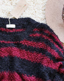 Layla Cozy Stripe Sweater in Wine: Alternate View #4