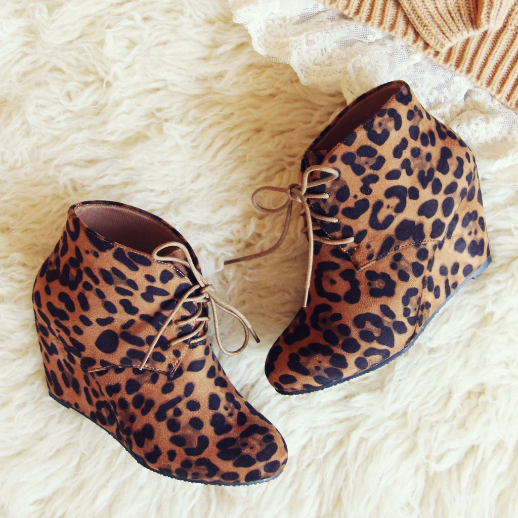 Wild Shadows Booties, Leopard Print Booties from Spool No.72
