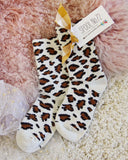 Soft Leopard Socks in Cream: Alternate View #2