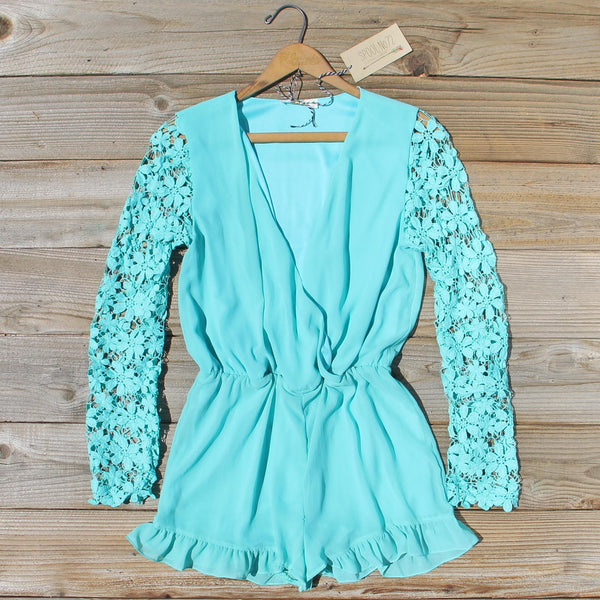 Lilac Valley Romper in Mint: Featured Product Image