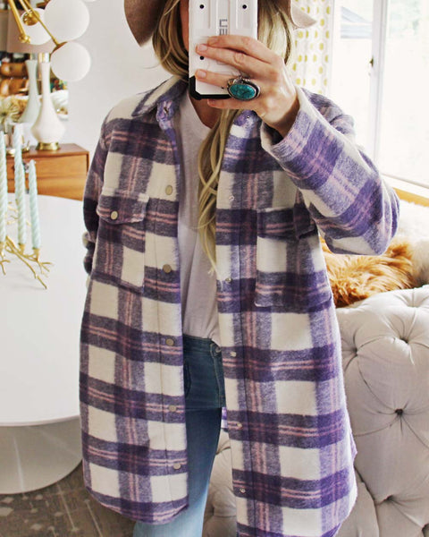 Sweet Lilac Plaid Shacket: Featured Product Image