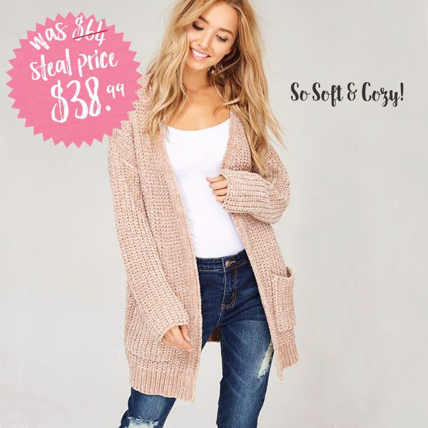 Softest Chenille Sweater in Taupe: Featured Product Image