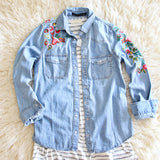 Lucky Embroidered Denim Top: Alternate View #2
