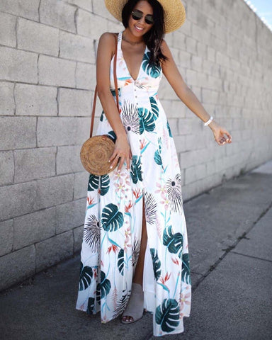 Maui Palm Maxi Dress