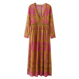 The Medallion Maxi Dress in Mustard (wholesale): Alternate View #3